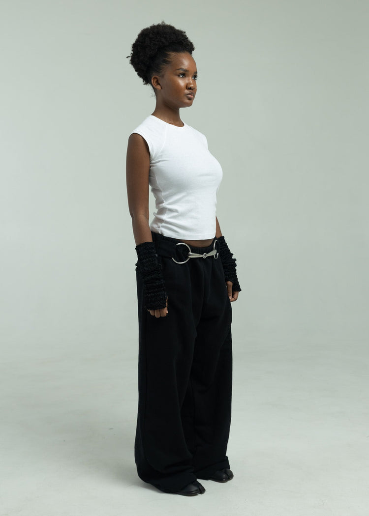 Bit Flared Sweats- Black