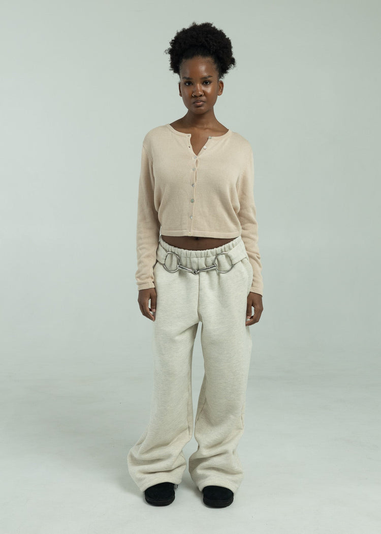 Bit Flared Sweats- Pebble