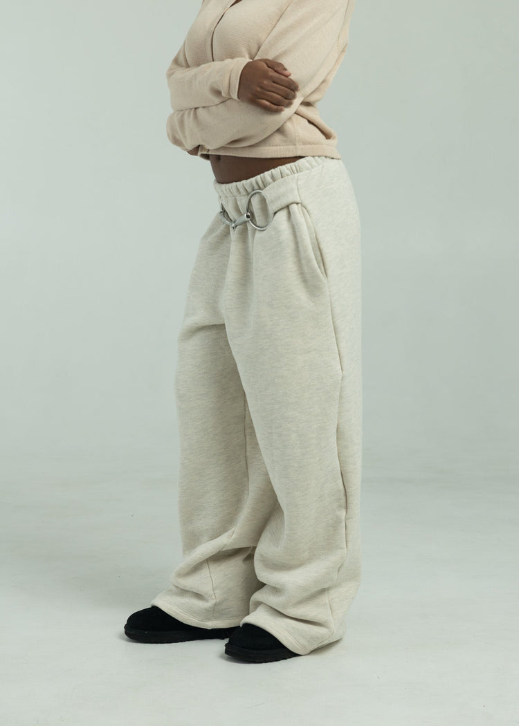 Bit Flared Sweats- Pebble