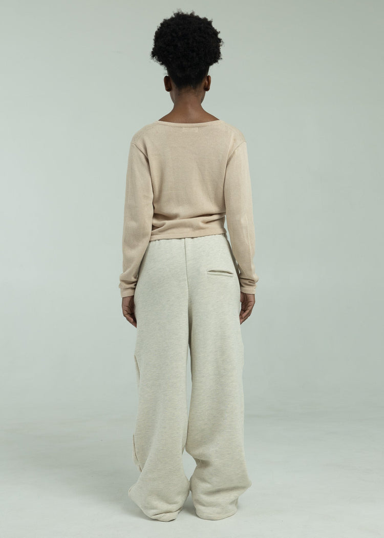 Bit Flared Sweats- Pebble