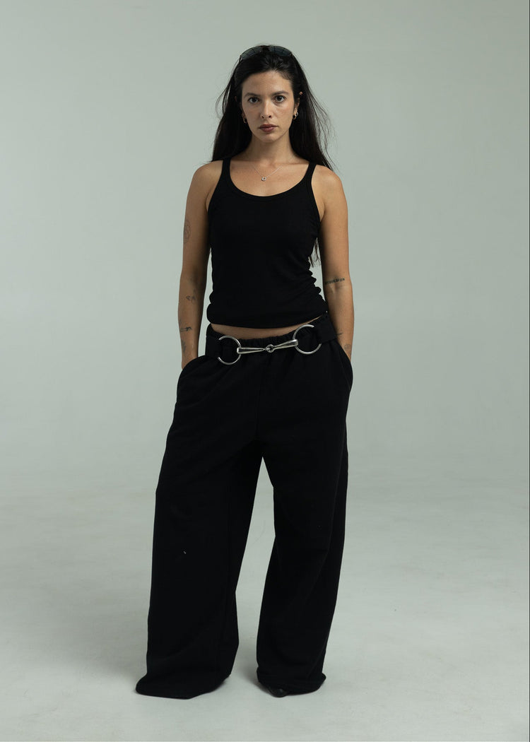 Bit Flared Sweats- Black