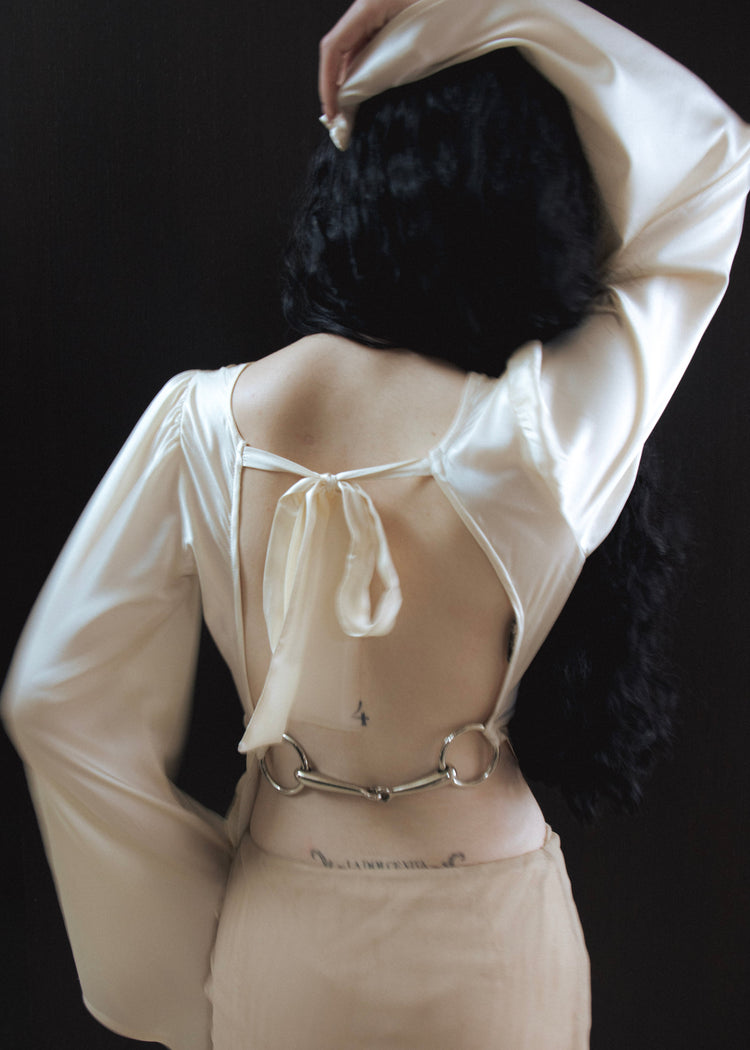 Angel Wings Bit Blouse- Cloud