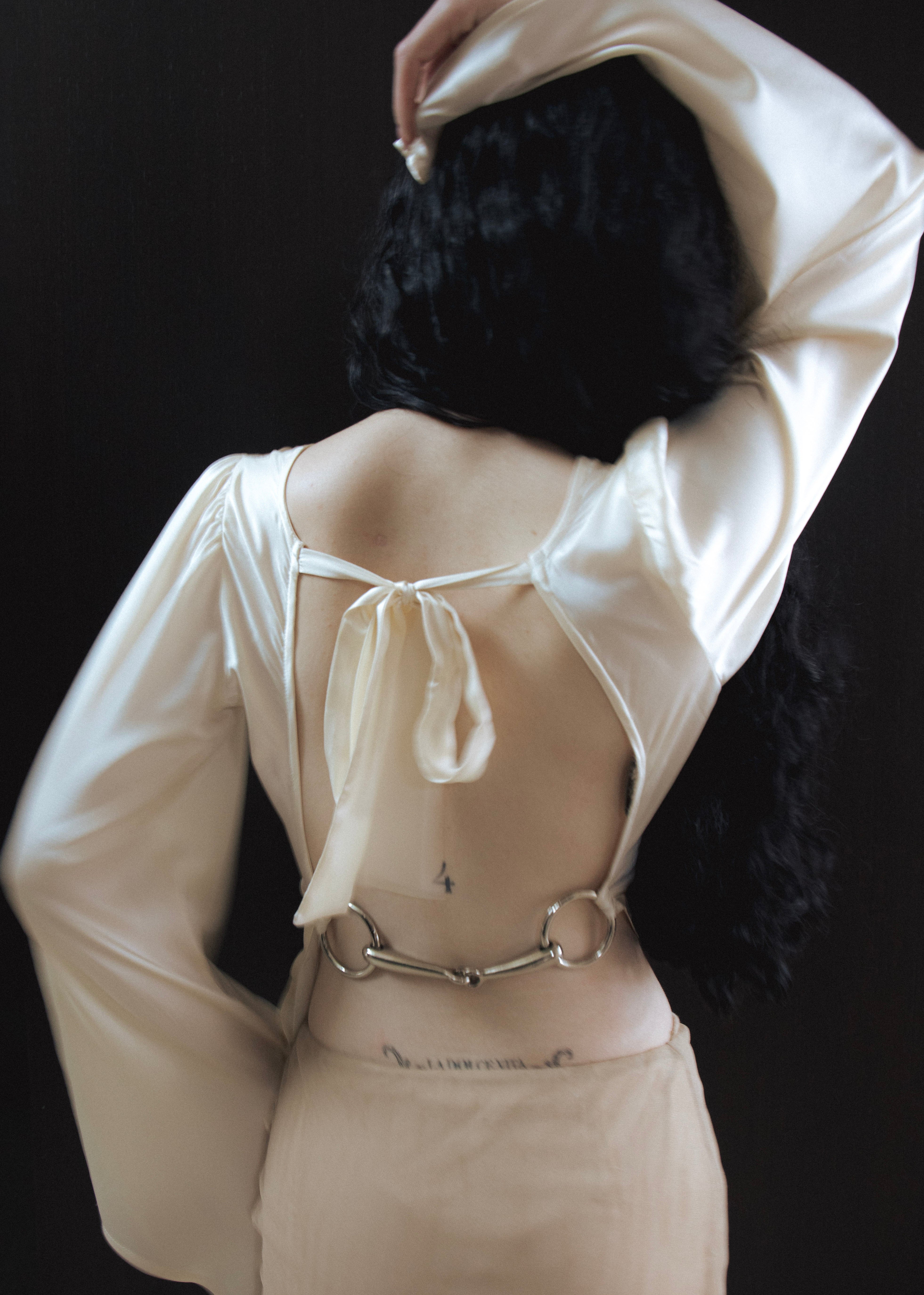 Angel Wings Bit Blouse- Cloud