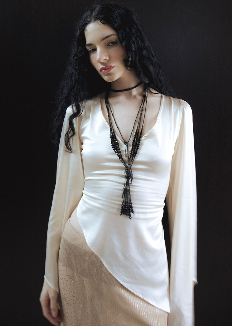 Angel Wings Bit Blouse- Cloud