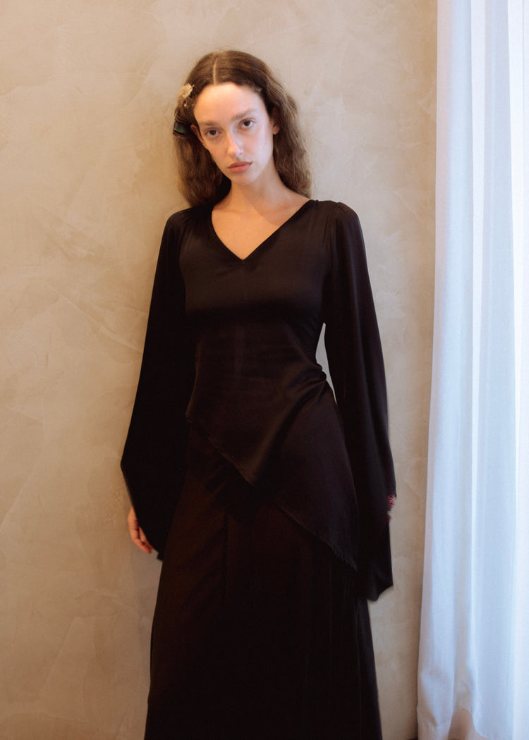 Angel Wings Bit Blouse- Black