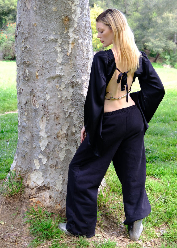 Angel Wings Bit Blouse- Black