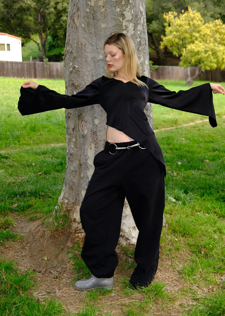 Angel Wings Bit Blouse- Black