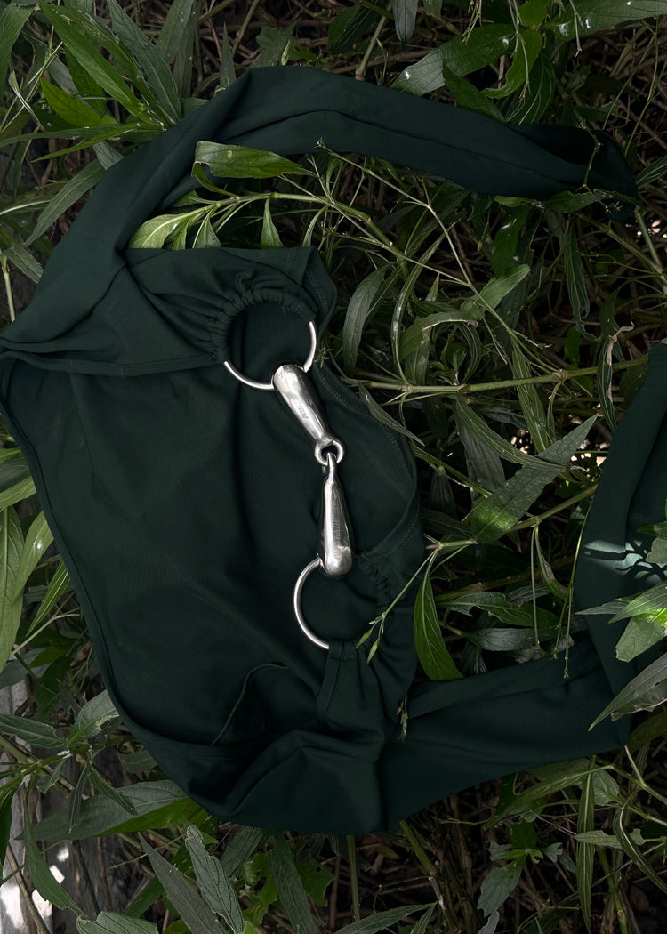 Long Sleeve Bit Crop Top- Scarab