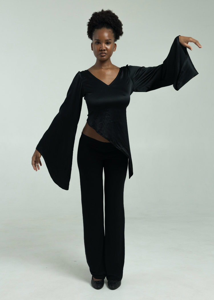Angel Wings Bit Blouse- Black