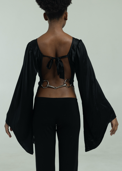 Angel Wings Bit Blouse- Black – MERSHY