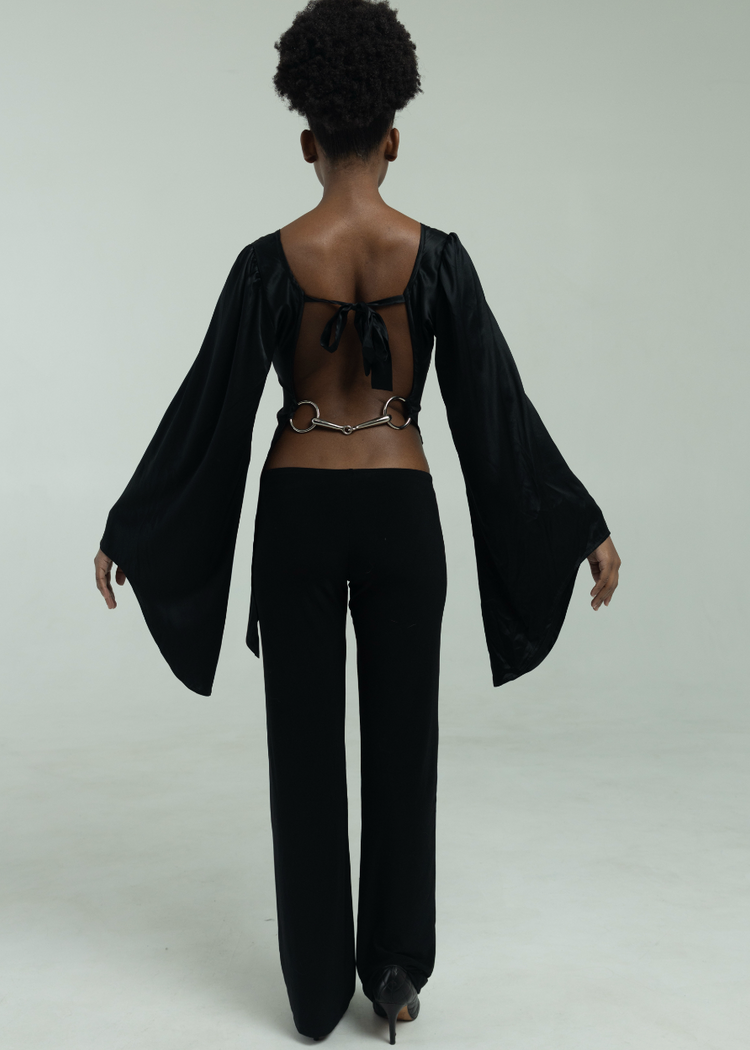 Angel Wings Bit Blouse- Black