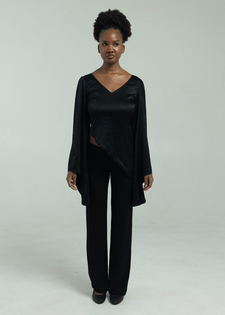 Angel Wings Bit Blouse- Black