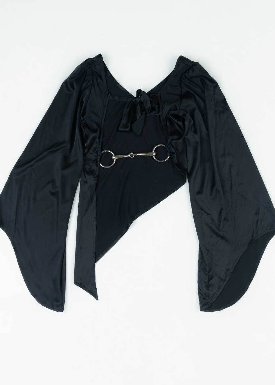 Angel Wings Bit Blouse- Black