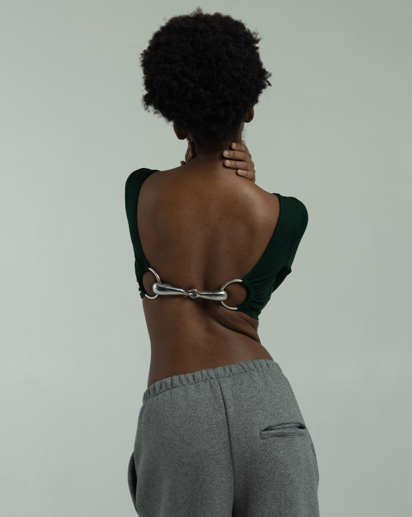 Long Sleeve Bit Crop Top- Scarab