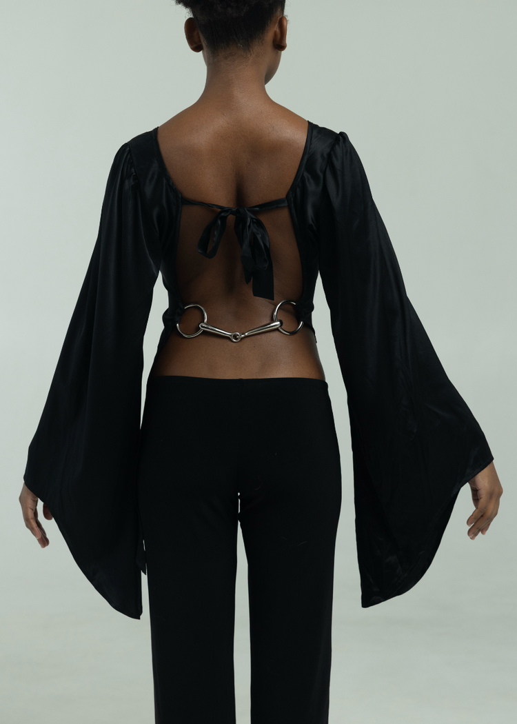 Angel Wings Bit Blouse- Black