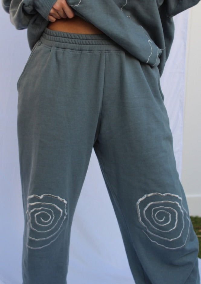 Metallic Spiral Flared Sweats